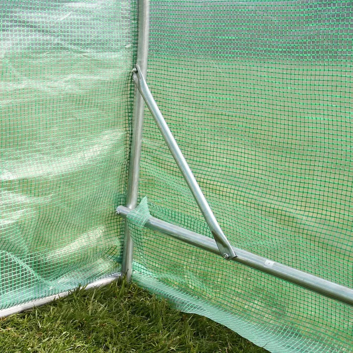 Polytunnel Greenhouse Walk In Galvanised Windows Doors Growhouse PE Cover Diameter 2 x 2.5m