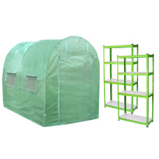 Polytunnel Greenhouse - 4m x 2m with Racking