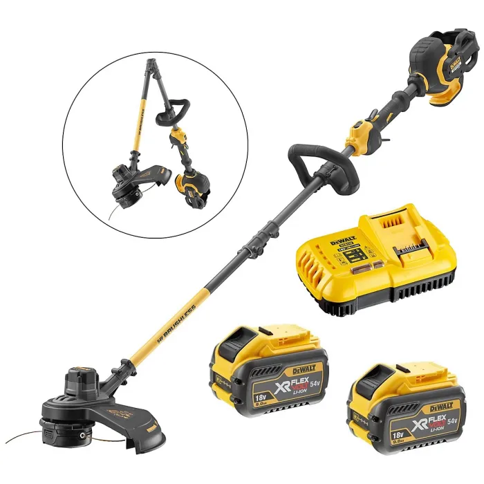 Dewalt DCM5713X2 54v XR Flexvolt Cordless Grass Timmer Cutter Split Shaft 2X 9ah