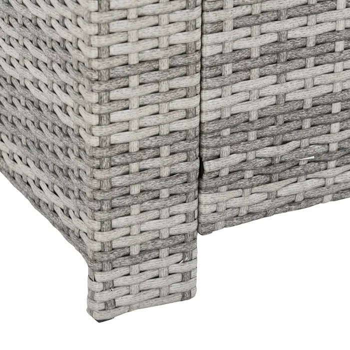 Outsunny 6Pcs Rattan Sofa Set Coffee Table Footstool Outdoor w/ Cushion