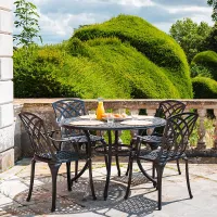 Lazy Susan Alice Antique Bronze 4 Seater Metal Garden Furniture set