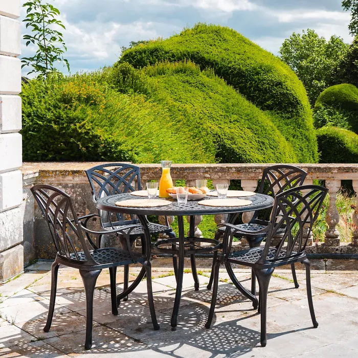 Lazy Susan Alice Antique Bronze 4 Seater Metal Garden Furniture set