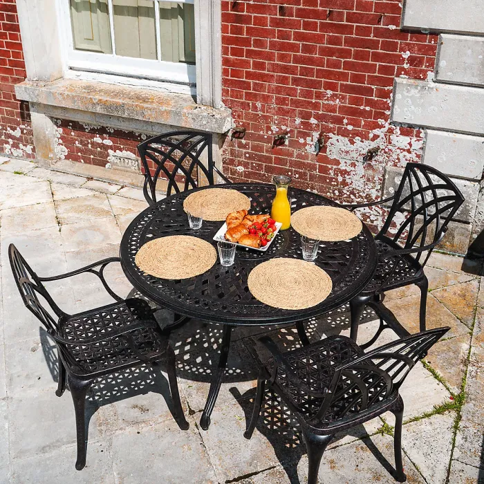 Lazy Susan Alice Antique Bronze 4 Seater Metal Garden Furniture set