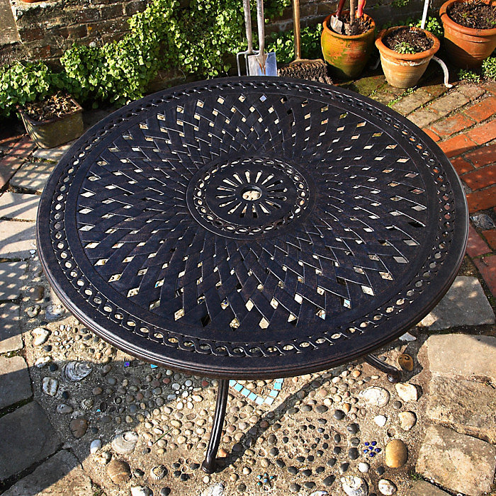 Lazy Susan Alice Antique Bronze 4 Seater Metal Garden Furniture set