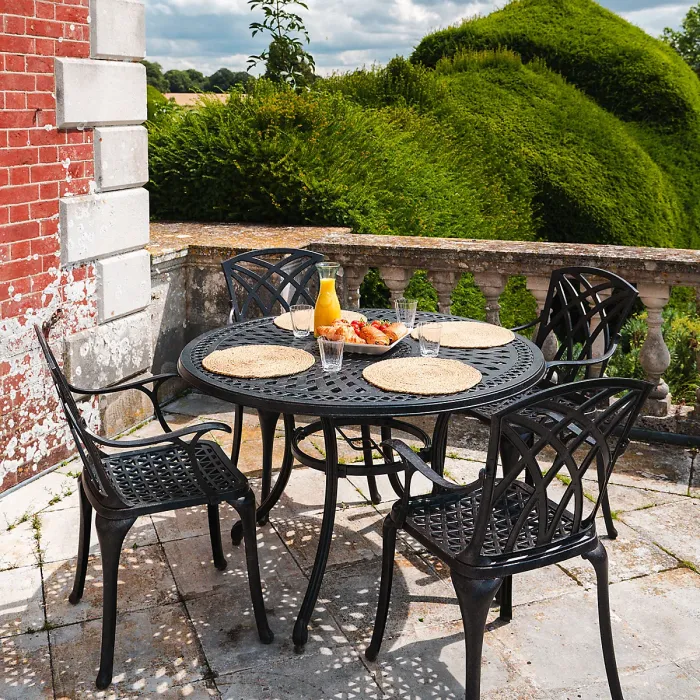 Lazy Susan Alice Antique Bronze 4 Seater Metal Garden Furniture set