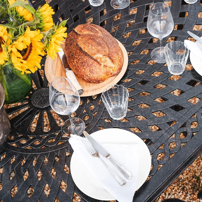 Lazy Susan Catherine Antique Bronze 6 Seater Metal Garden Furniture set