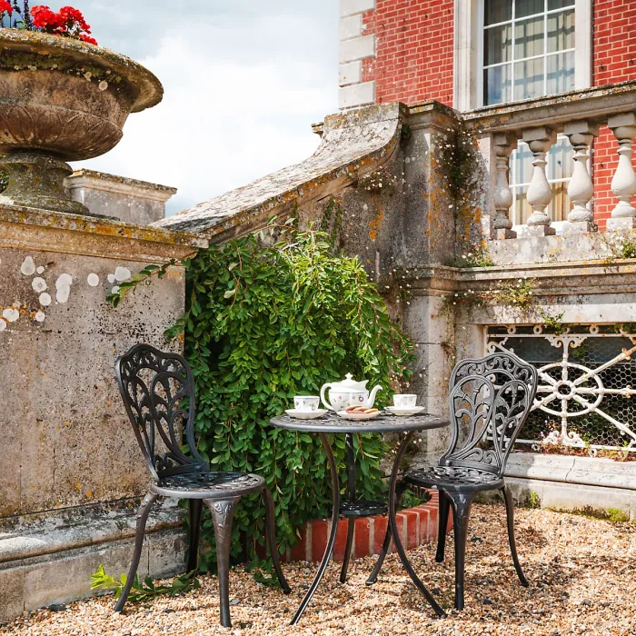 Lazy Susan Tulip Antique Bronze metal garden bistro set