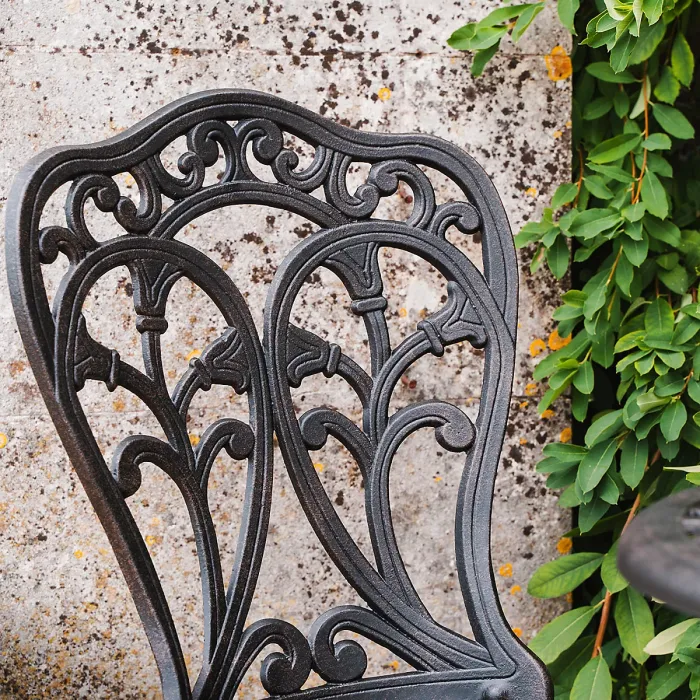 Lazy Susan Tulip Antique Bronze metal garden bistro set