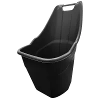 1 x Black Plastic Rolling Kart Caddy With Wheels Multi Purpose Wheelbarrow For Gardens