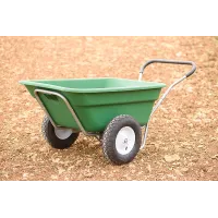 Bristol Tool Company 200L Wheelbarrow, Extra Deep Capacity, Hard-wearing Plastic Tray with Handlebar, Green