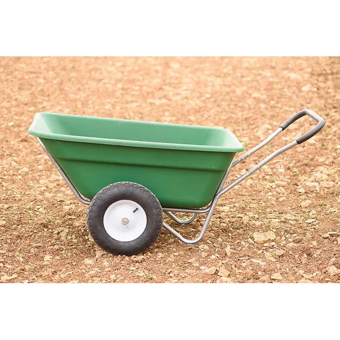 Bristol Tool Company 200L Wheelbarrow, Extra Deep Capacity, Hard-wearing Plastic Tray with Handlebar, Green