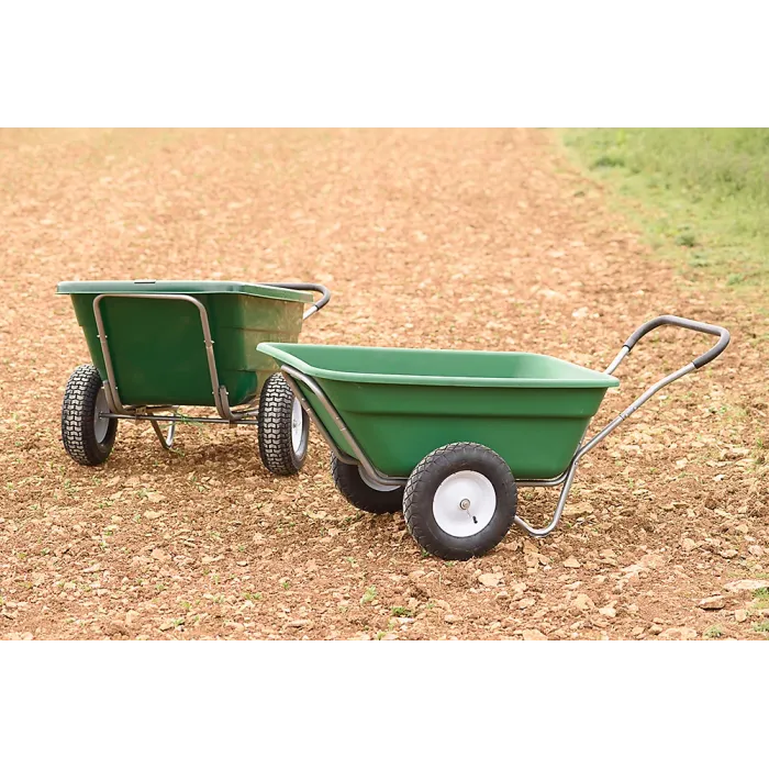 Bristol Tool Company 200L Wheelbarrow, Extra Deep Capacity, Hard-wearing Plastic Tray with Handlebar, Green