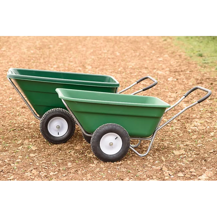 Bristol Tool Company 200L Wheelbarrow, Extra Deep Capacity, Hard-wearing Plastic Tray with Handlebar, Green