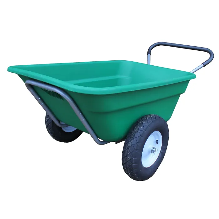 Bristol Tool Company 200L Wheelbarrow, Extra Deep Capacity, Hard-wearing Plastic Tray with Handlebar, Green