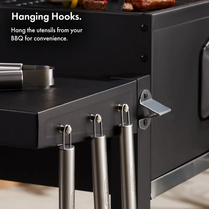 VonHaus BBQ Tool Set with Case, 30Pc BBQ Accessories Kit w/ Spatula, Tongs, Barbecue Grill Mat & More, Outdoor Cooking Utensils