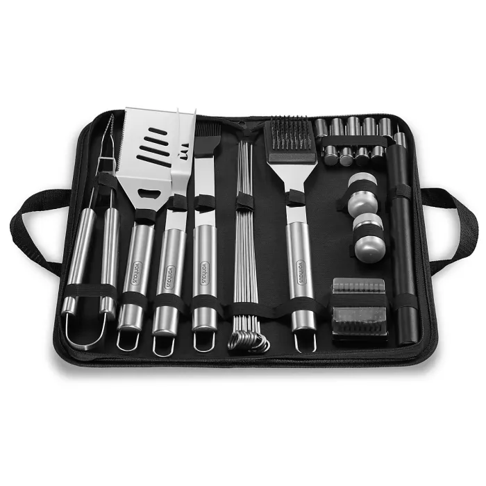 VonHaus BBQ Tool Set with Case, 30Pc BBQ Accessories Kit w/ Spatula, Tongs, Barbecue Grill Mat & More, Outdoor Cooking Utensils