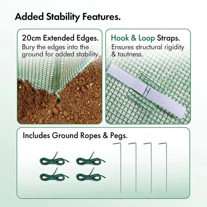 VonHaus Polytunnel Greenhouse 3x2m, Heavy Duty Weatherproof Green House w/ 6 Windows, Galvanised Steel Frame and Hinged Door 6m²