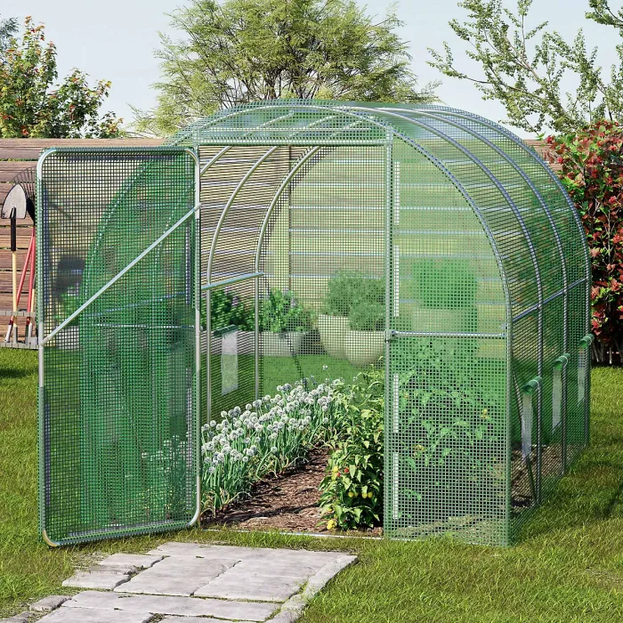 VonHaus Polytunnel Greenhouse 3x2m, Heavy Duty Weatherproof Green House w/ 6 Windows, Galvanised Steel Frame and Hinged Door 6m²