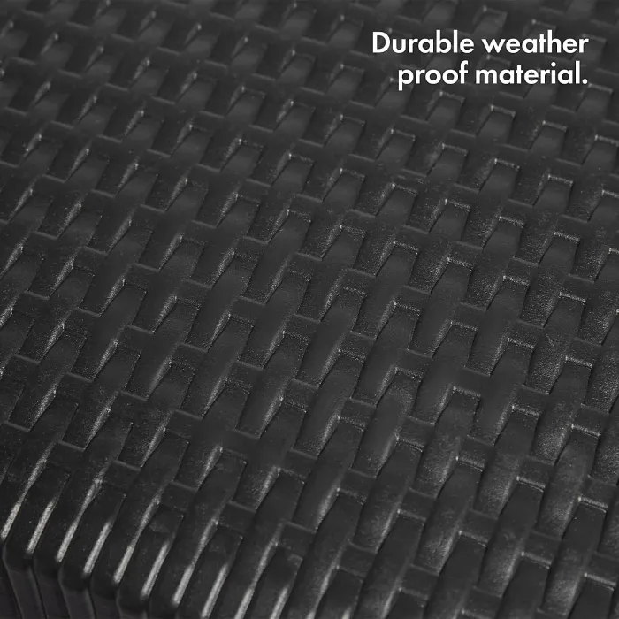 VonHaus Garden Dining Set, Grey 6 Person Rattan Effect Folding Table and Chairs, 6 Seater Dining Set for Patio Decking Balcony