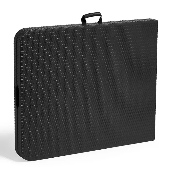 VonHaus Garden Dining Set, Grey 6 Person Rattan Effect Folding Table and Chairs, 6 Seater Dining Set for Patio Decking Balcony