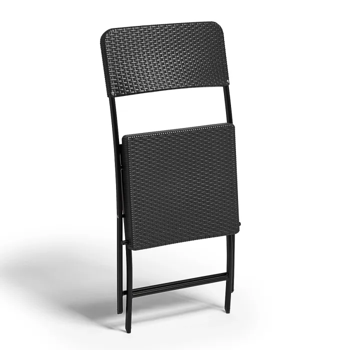 VonHaus Garden Dining Set, Grey 6 Person Rattan Effect Folding Table and Chairs, 6 Seater Dining Set for Patio Decking Balcony