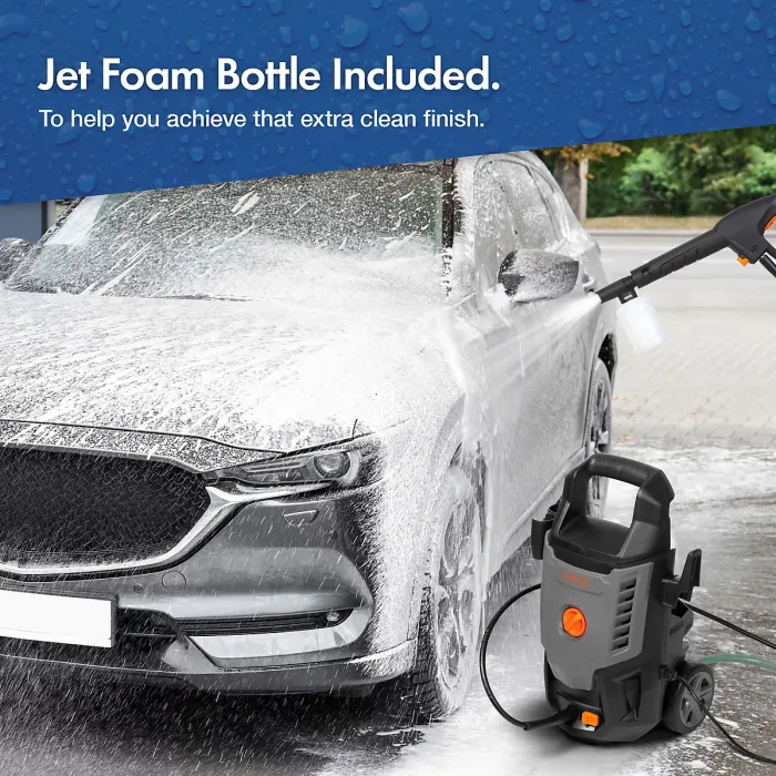 VonHaus Pressure Washer 1600W, Portable Power Washer for Patio, Car, Fences, Jet Wash w/ Accessories, 130 Bar Max Water Pressure