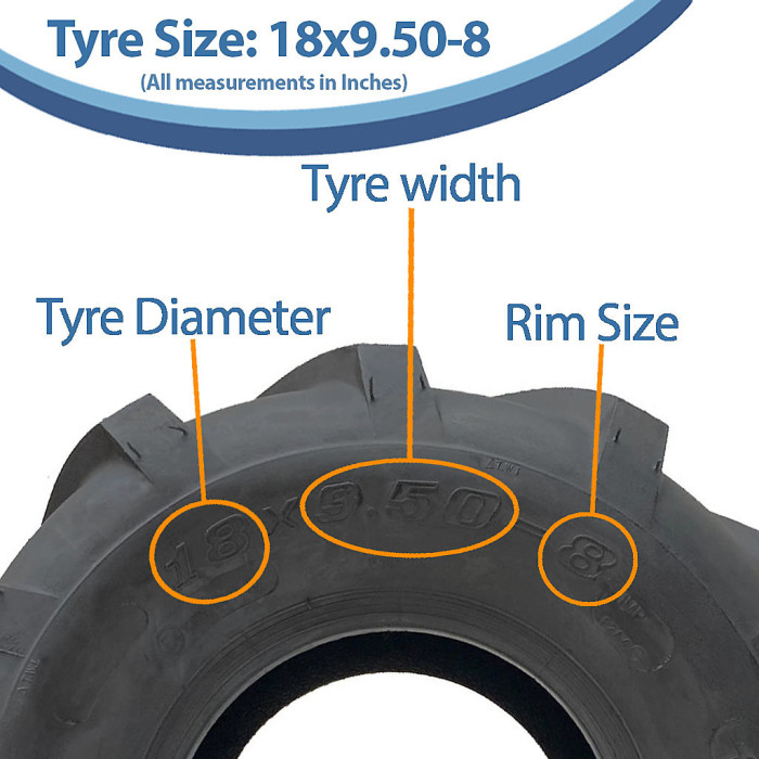 18x9.50-8 Open Centre Tyres Cleated Rotovator Industrial Wanda P328 (Set of 4)