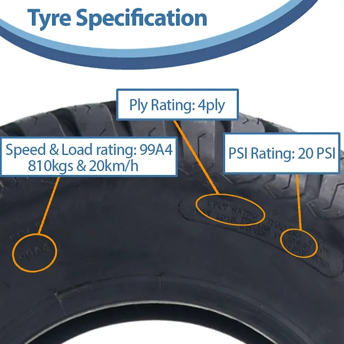 26x12.00-12 Lawnmower Tyres 4-ply Turf Grass P332 Journey Road Legal (Set of 2)