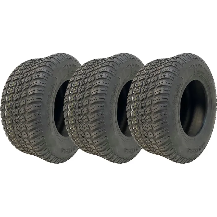 13x5.00-6 Lawnmower Grass Tyre Wanda P332 Multi Turf 4 ply Road Legal (Set of 3)