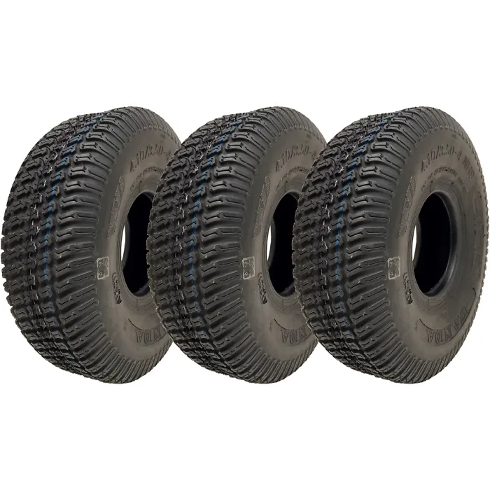 4.10/3.50-4 Lawnmower Grass Multi Turf Tyres 4ply Tubeless Wanda P332 (Set of 3)