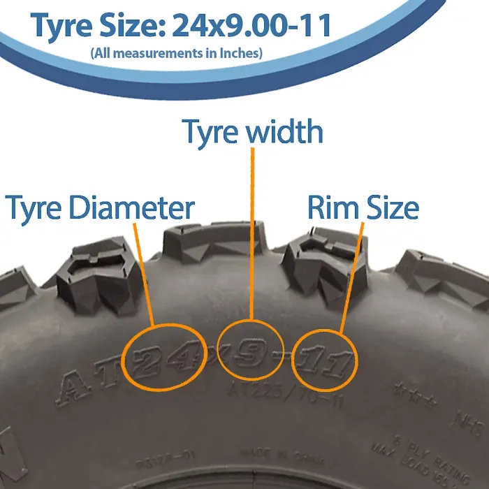 24x9.00-11 Quad ATV Tyres 6ply Wanda P3128 Tubeless Speed & Load 45J (Set of 2)