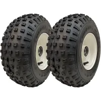 145/70-6 ATV Tyres Wanda Knobby On Rim 20mm Bearings Road Legal 75kgs (Set of 2)