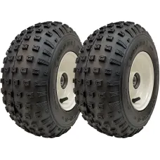 145/70-6 ATV Tyres Wanda Knobby On Rim 20mm Bearings Road Legal 75kgs (Set of 2)