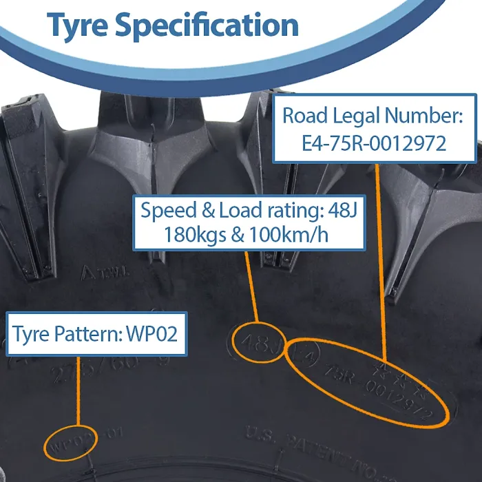 22x11.00-9 Slasher ATV Quad Tyres Wanda Race 48J Road Legal WP02 6ply (Set of 2)