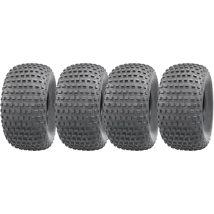 25x12.00-9 Knobby ATV tyres 4 ply Quad trailer john deere gator 25 12 9 set of 4