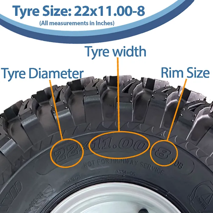 22x11.00-8 Utility ATV Tyre P334 Grass Mower Wheel 4ply Tire On 100mm PCD Rim