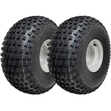 22x11.00-8 Knobby ATV Tyres 4 Stud Rim Trailer Quad Wheels 100mm PCD (Set of 2)