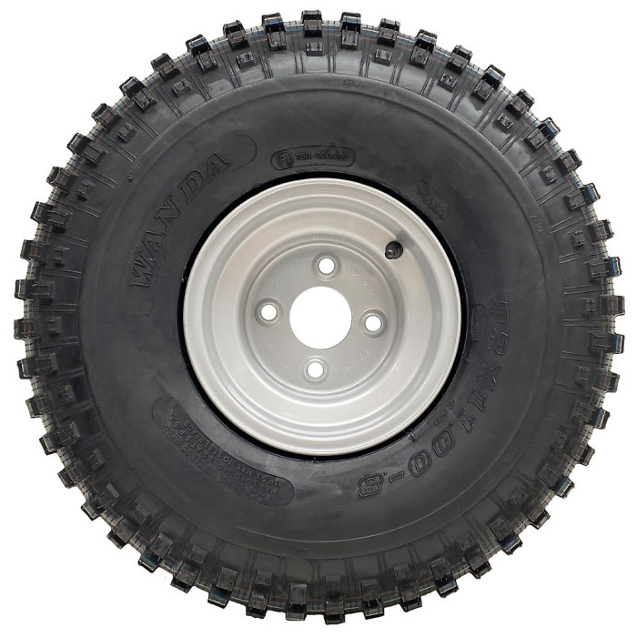22x11.00-8 Knobby ATV Tyres 4 Stud Rim Trailer Quad Wheels 100mm PCD (Set of 2)