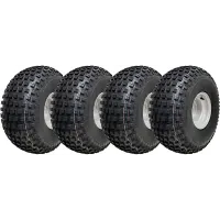 22x11.00-8 Knobby ATV Tyres 4 Stud Rim Trailer Quad Wheels 100mm PCD (Set of 4)
