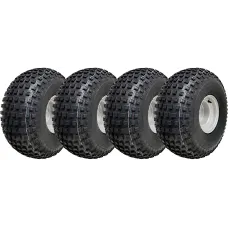 22x11.00-8 Knobby ATV Tyres 4 Stud Rim Trailer Quad Wheels 100mm PCD (Set of 4)
