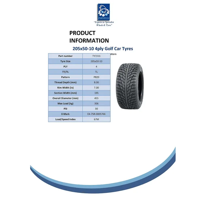 205/50-10 golf cart tyre, 4ply, grass - ATV Quad trailer tire,buggy - Wanda P820