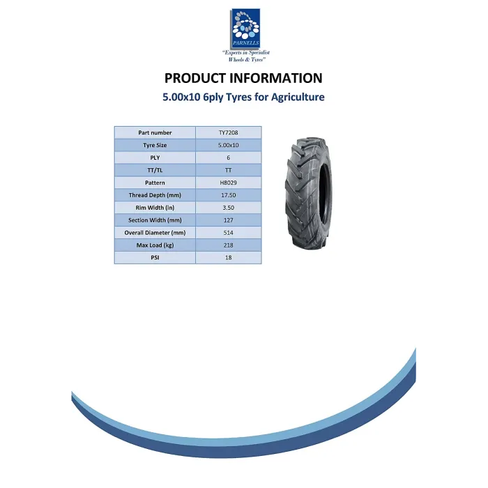 5.00x10 open centre tyre, wheel tyre - Wanda H8029 tire - heavy duty 6ply.