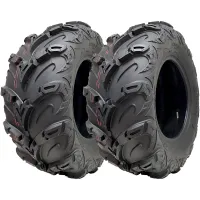 24x10.00-12 ATV Quad Tyres OBOR Mudsling Tubeless Road Legal 267kgs (Set of 2)