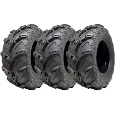 24x10.00-12 ATV Quad Tyres OBOR Mudsling Tubeless Road Legal 267kgs (Set of 3)