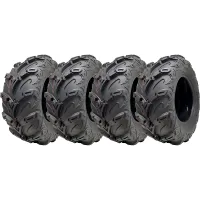 24x10.00-12 ATV Quad Tyres OBOR Mudsling Tubeless Road Legal 267kgs (Set of 4)