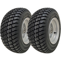 16x6.50-8 Grass Lawnmower Wheel 4ply P332 Tyre Steel Rim 25mm Bearing (Set of 2)