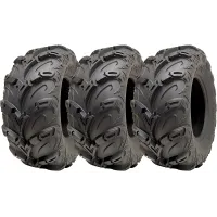 25x10.00-12 ATV Quad Tyres OBOR Mudsling E-Marked Road Legal 200kgs (Set of 3)