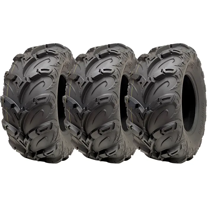 25x10.00-12 ATV Quad Tyres OBOR Mudsling E-Marked Road Legal 200kgs (Set of 3)