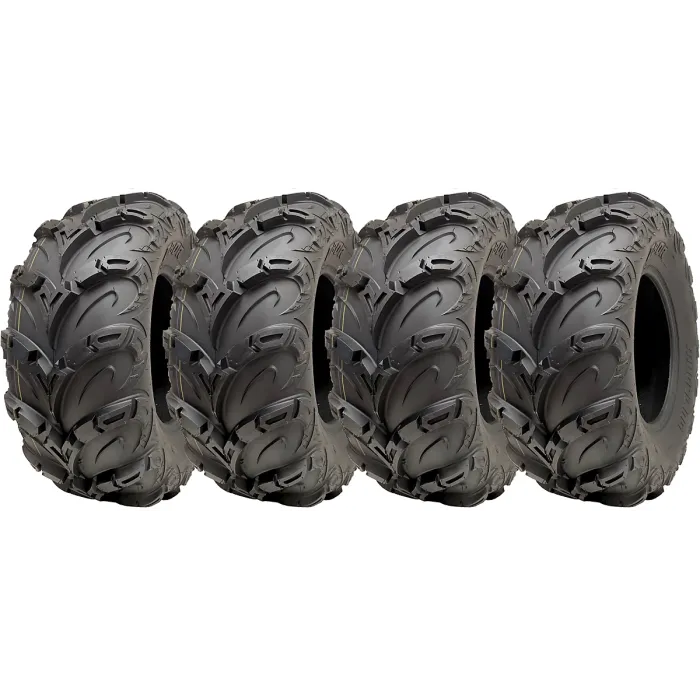 25x10.00-12 ATV Quad Tyres OBOR Mudsling E-Marked Road Legal 200kgs (Set of 4)