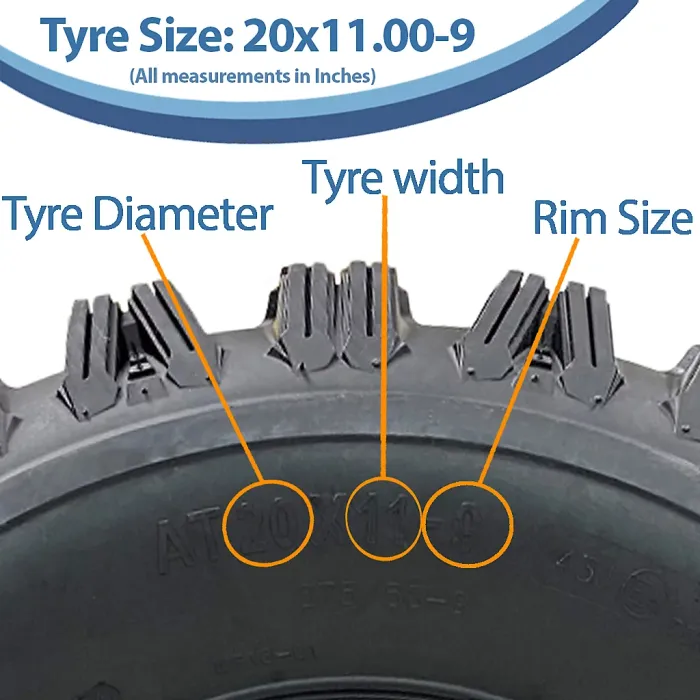 20x11.00-9 ATV Quad Tyres OBOR Kraken WP18 Tubeless Road Legal 155kgs (Set of 4)